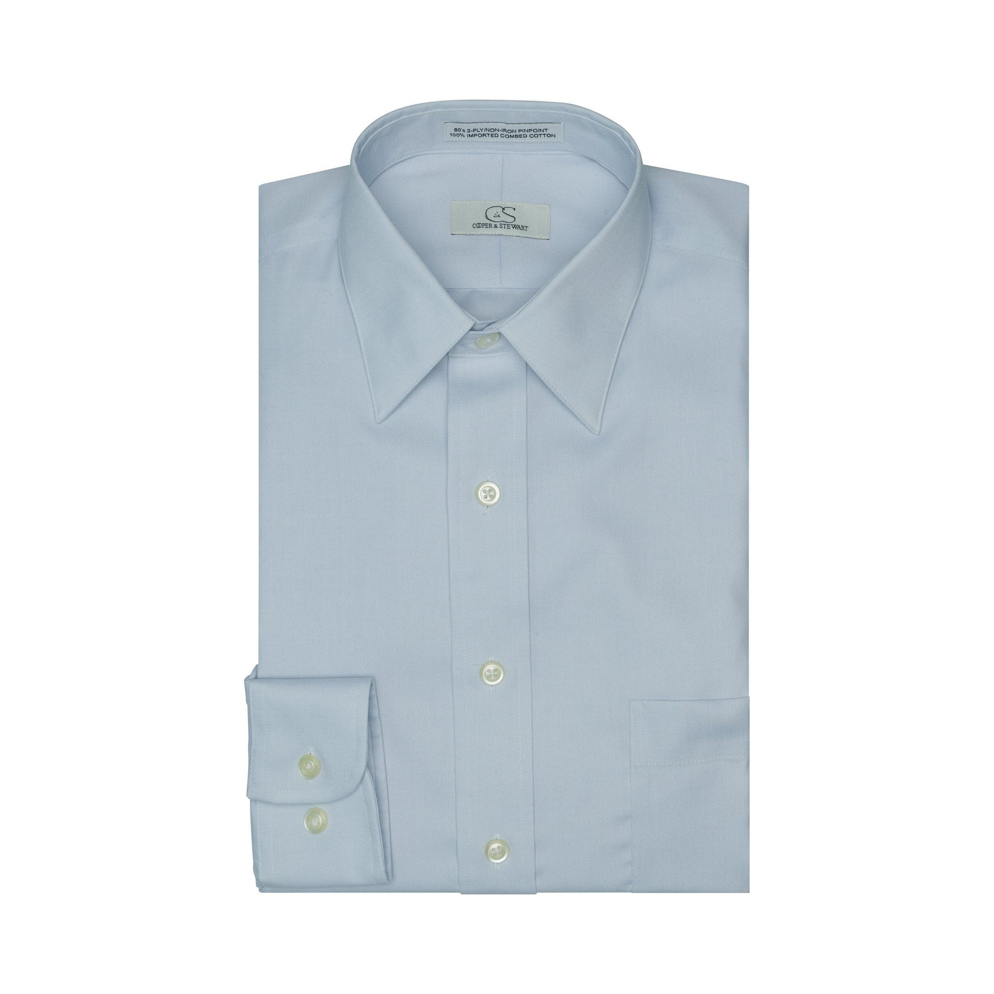 039 SC - Grey Spread Collar Dress Shirt Cooper and Stewart 
