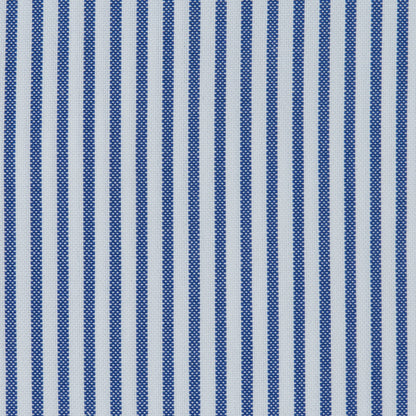 076 TF SC - Blue Banker Stripe Tailored Fit Spread Collar Cooper and Stewart 