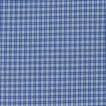 064 BD - Blue Double Line Check Button Down Collar Dress Shirt Cooper and Stewart 