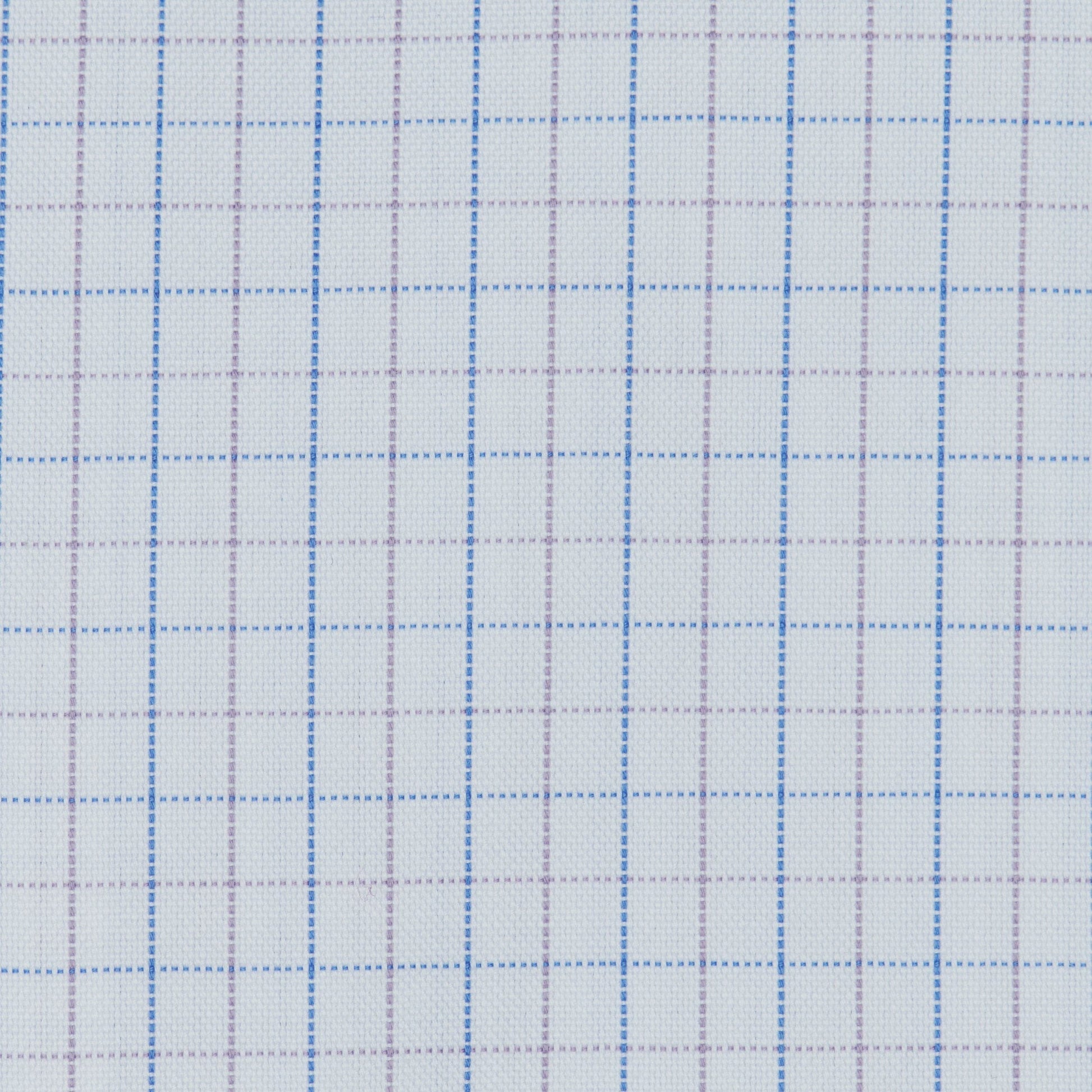 020 TF BD - Blue/Lavender Tattersall Tailored Fit Button Down Collar Cooper and Stewart 