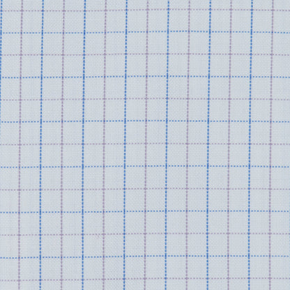 020 TF BD - Blue/Lavender Tattersall Tailored Fit Button Down Collar Cooper and Stewart 