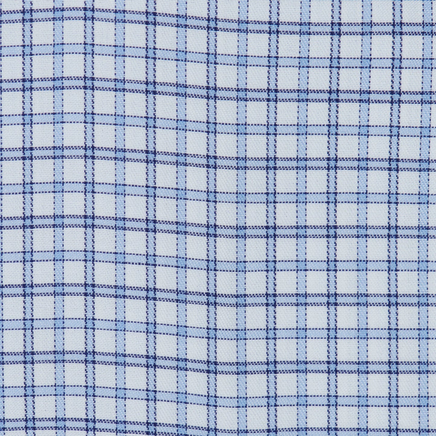 082 TF BD - White Ground Blue Plaid Tailored Fit Button Down Collar Cooper and Stewart 