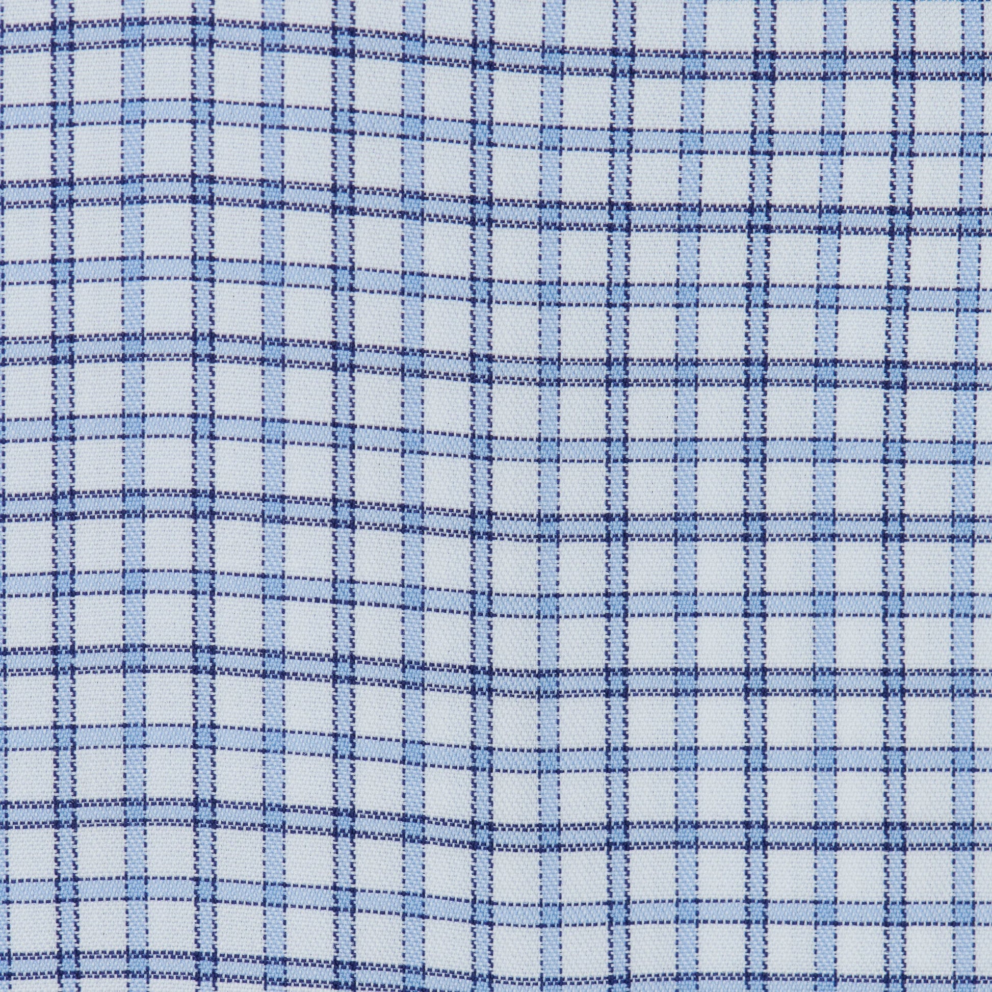 082 TF BD - White Ground Blue Plaid Tailored Fit Button Down Collar Cooper and Stewart 