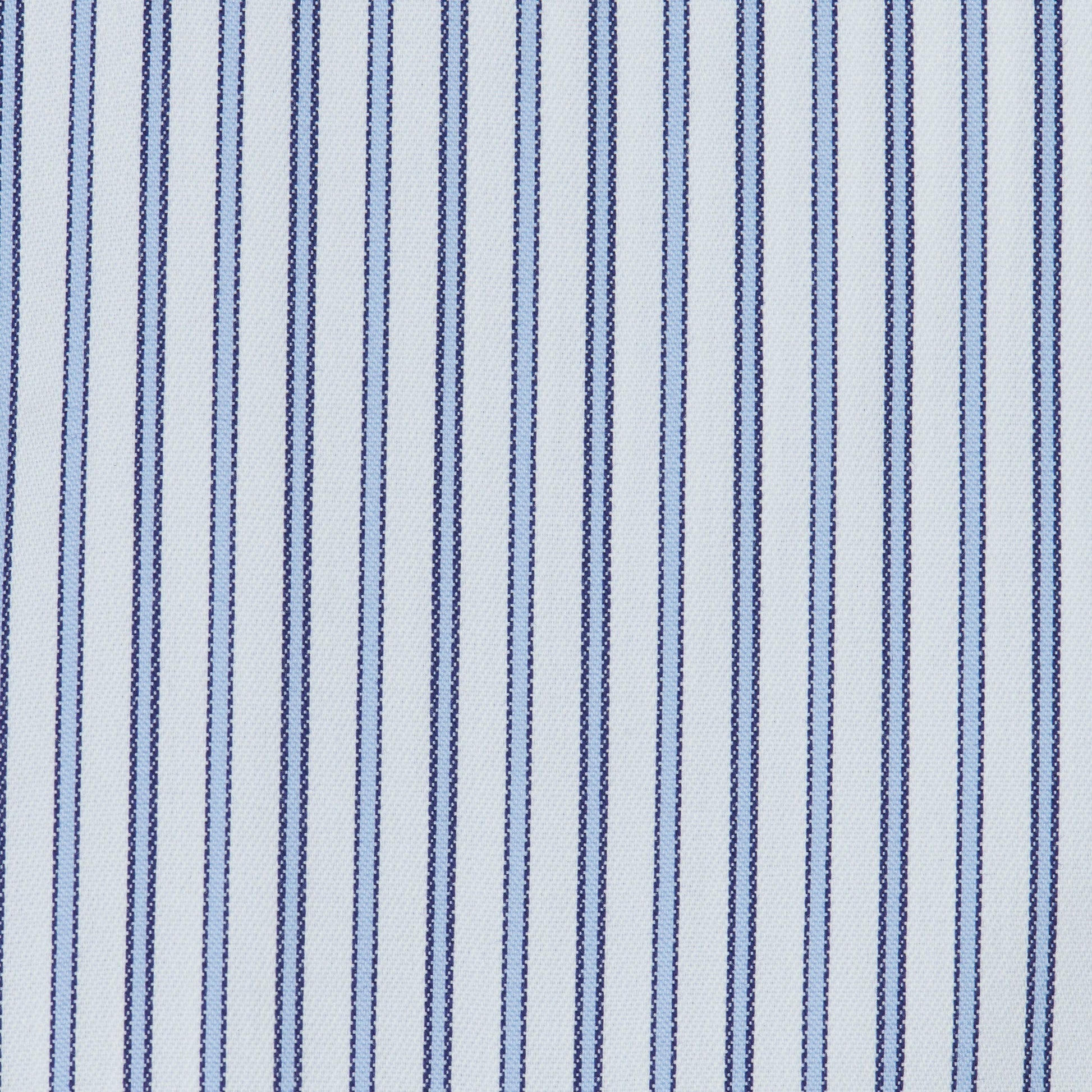 071 TF BD - White Ground Blue Stripe Tailored Fit Button Down Collar Cooper and Stewart 