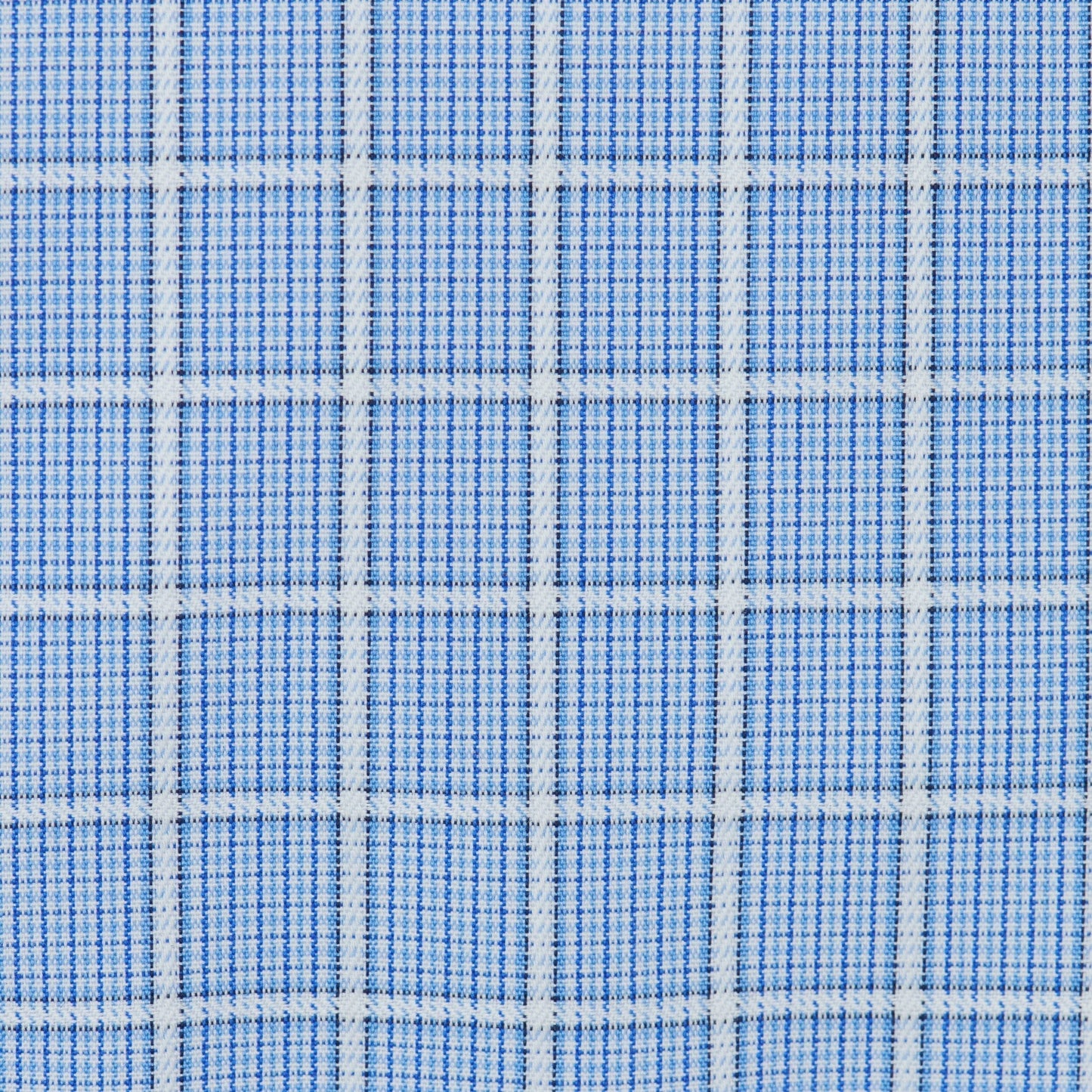 072 TF SC - Blue Overlay Check Tailored Fit Spread Collar Cooper and Stewart 