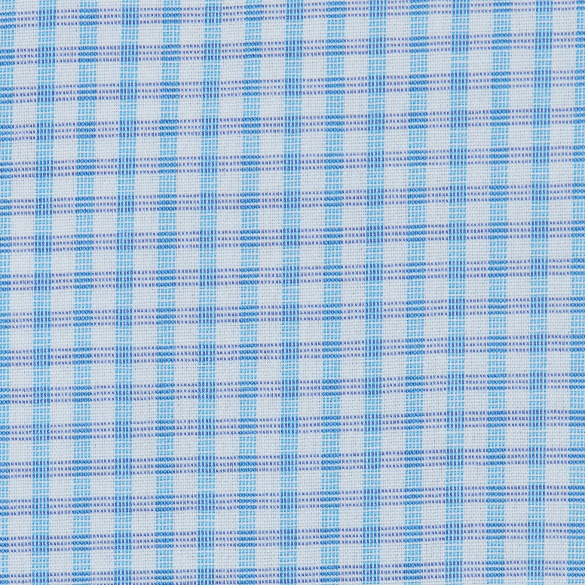 065 SF SC - Blue Gingham Check Slim Fit Spread Collar Dress Shirt Cooper and Stewart 