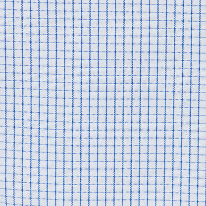 017 TF SC - Blue Graph Check Tailored Fit Spread Collar Cooper and Stewart 