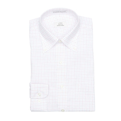 123 BD - Coral Jaspe Check Button Down Collar Cooper and Stewart 