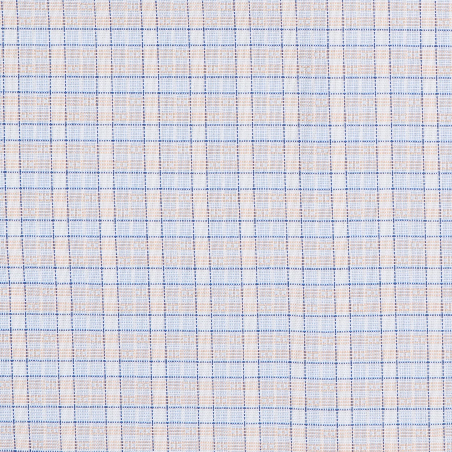 122 BD - Blue/Melon Dobby Check Button Down Collar Cooper and Stewart 