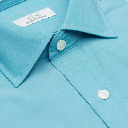 036 SC - Stretch Teal Spread Collar Dress Shirt Cooper and Stewart 