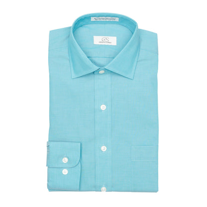 036 SC - Stretch Teal Spread Collar Dress Shirt Cooper and Stewart 